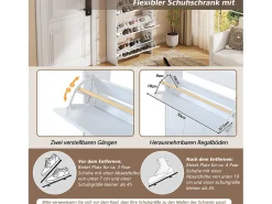 Móvel De Arrumação|Sapateira*Merax 2 Armários de Sapatos Modernos - 2 x 70 x 25 x 120 cm - com 6 compartimentos - para entradas e salas de estar - MDF - Branco