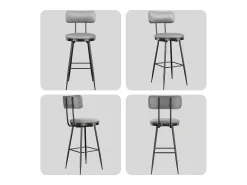 4 cadeiras de bar cinza com encosto, estilo industrial, altura do assento 65 cm^ Banco