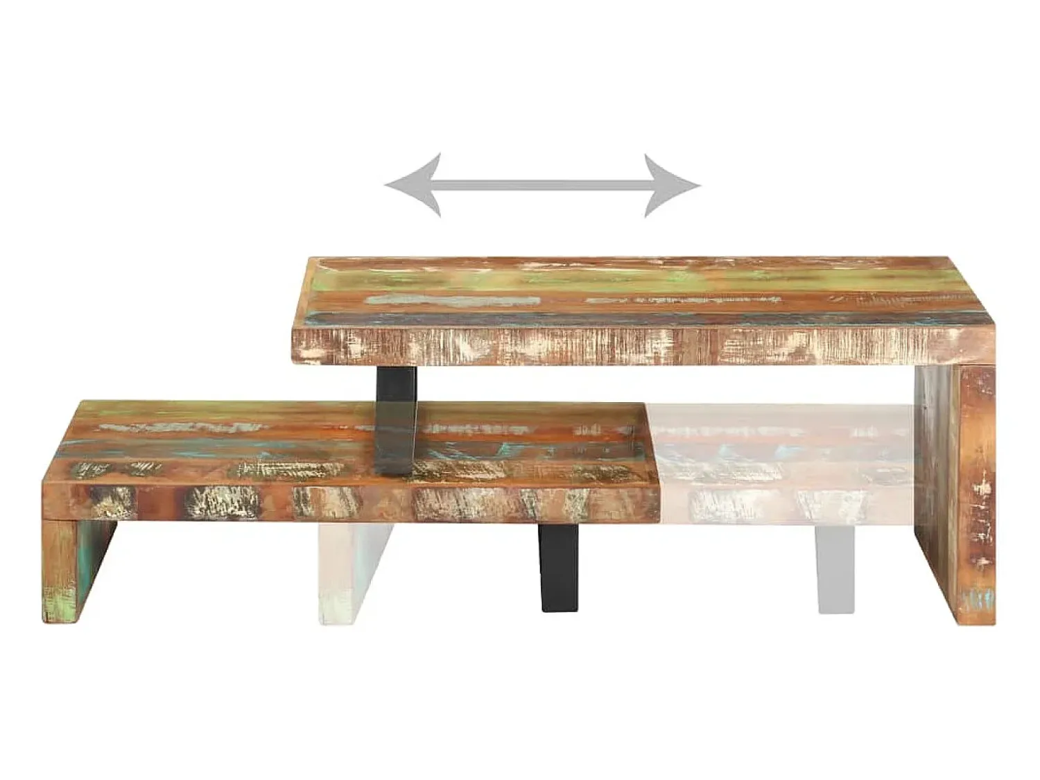 Mesa De Centro*vidaxl 2 pcs conjunto de mesas de centro madeira recuperada maciça Natural claro