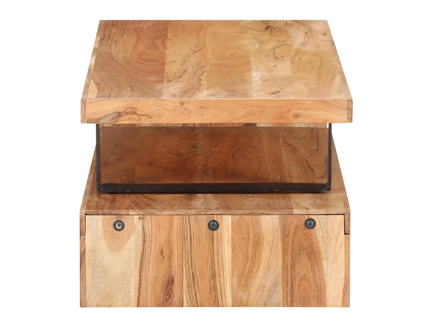 Mesa De Centro* 2 pcs conjunto de mesas de centro madeira de acácia maciça PT982213 Castanho