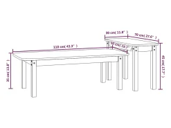 vidaxl 2 pcs conjunto de mesas de centro pinho maciço^ Mesa De Centro