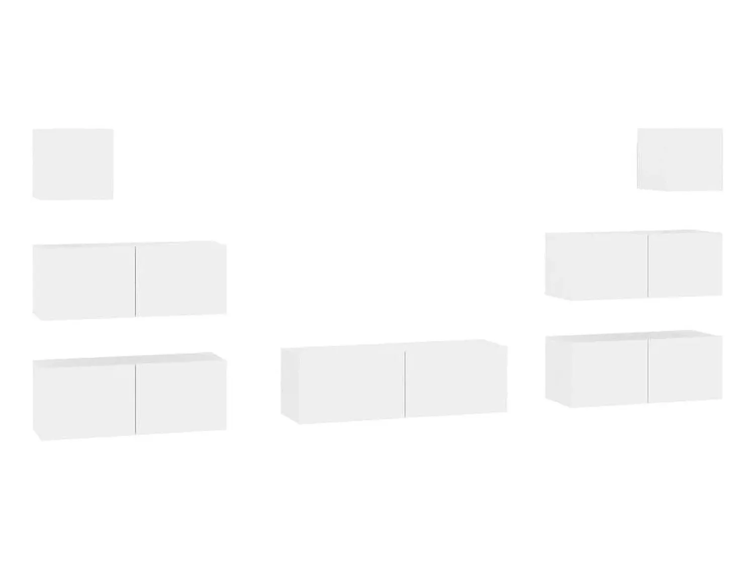 7 pcs conjunto de móveis de TV derivados de madeira PT782078 Branco