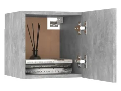 Móvel De Tv* 8 pcs conjunto de móveis de TV contraplacado cimento PT611972 Cinzento