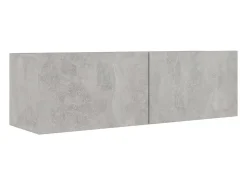 Móvel De Tv| 5 pcs conjunto de móveis de TV contraplacado cimento PT779961 Cinzento