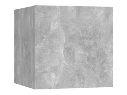 Móvel De Tv| 5 pcs conjunto de móveis de TV contraplacado cimento PT779961 Cinzento