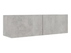 Móvel De Tv| 2 pcs conjunto de móveis de TV derivados madeira cinza cimento PT908406 Cinzento