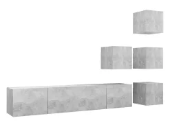 Móvel De Tv*vidaxl 6 pcs conjunto de móveis de TV contraplacado cimento Cinzento