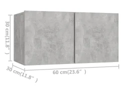 Móvel De Tv| 8 pcs conjunto de móveis de TV derivados madeira cinza cimento PT975943 Cinzento