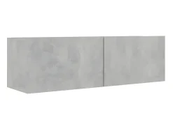 Móvel De Tv| 4 pcs conjunto de móveis de TV derivados madeira cinza cimento PT650030 Cinzento