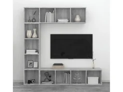Biblioteca| 3 pcs conjunto estante/móvel TV 180x30x180 cm sonoma PT842132 Cinzento