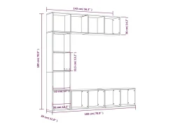 Vitrina*vidaxl 3 pcs conjunto estante/móvel TV 180x30x180 cm sonoma Cinzento