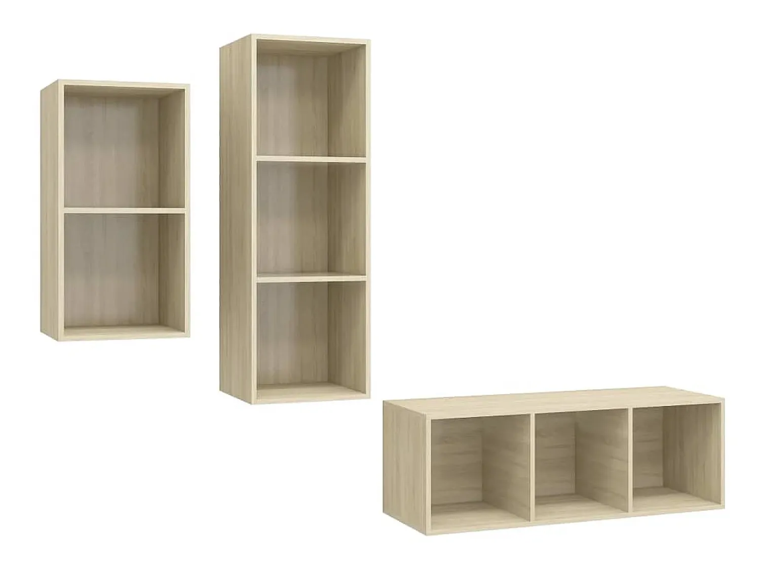 Sale 3 pcs conjunto móveis de TV derivados madeira carvalho sonoma PT885168 Castanho