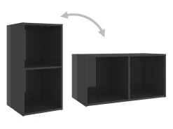 Móvel De Tv* 6 pcs conjunto móveis de TV derivados madeira cinza brilhante PT453369 Cinzento