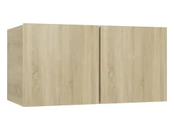Outlet 8 pcs conjunto móveis de TV derivados madeira carvalho sonoma PT730562 Castanho