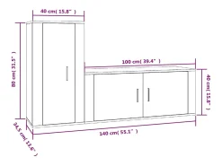 Móvel De Tv*vidaxl 2 pcs conjunto móveis de TV derivados de madeira Branco