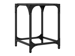 2 pcs Mesas de centro | Mesa de apoio | Mesa de café c/ topo em vidro 30x30x40 cm aço^ Mesa De Centro