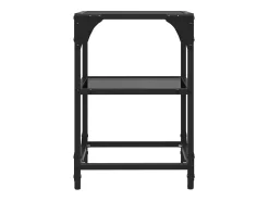 2 pcs Mesas de centro | Mesa de apoio | Mesa de café c/ tampo em vidro 30x30x45 cm aço^ Mesa De Centro