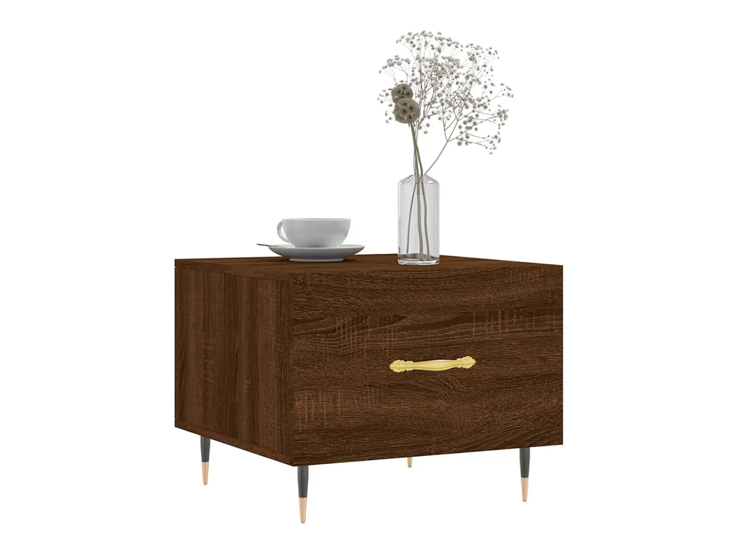 Mesa De Centro| 2 pcs Mesas de centro | Mesa de apoio | Mesa de café 50x50x40 cm madeira proc. carvalho Castanho
