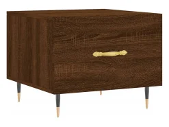 Mesa De Centro| 2 pcs Mesas de centro | Mesa de apoio | Mesa de café 50x50x40 cm madeira proc. carvalho Castanho