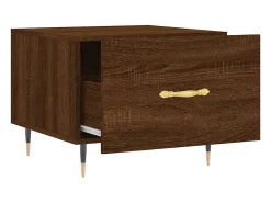 Mesa De Centro| 2 pcs Mesas de centro | Mesa de apoio | Mesa de café 50x50x40 cm madeira proc. carvalho Castanho