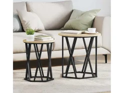 Mesa De Centro* 2 pcs Mesas de centro | Mesa de apoio | Mesa de café Carvalho sonoma 50x50x50 cm Castanho