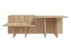 Mesa De Centro* 2 pcs Mesas de centro | Mesa de apoio | Mesa de café derivados de madeira carvalho sonoma Castanho