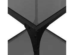 Best 2 pcs Mesas de centro | Mesa de apoio | Mesa de café c/ topo em vidro 40x40x40 cm aço Preto