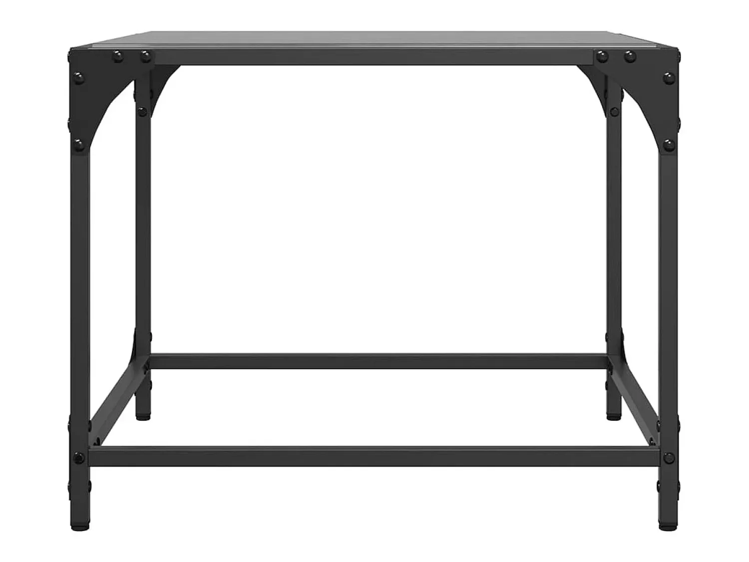 Mesa De Centro* 2 pcs Mesas de centro | Mesa de apoio | Mesa de café c/ topo em vidro 50x50x40 cm aço Preto