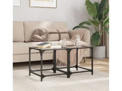 Hot 2 pcs Mesas de centro | Mesa de apoio | Mesa de café c/ topo vidro 40x40x40cm aço Transparente