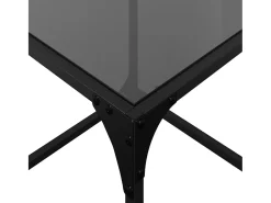 2 pcs Mesas de centro | Mesa de apoio | Mesa de café c/ topo em vidro 40x40x40 cm aço^ Mesa De Centro