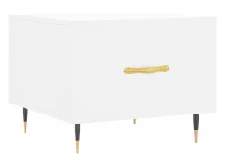 Mesa De Centro| 2 pcs Mesas de centro | Mesa de apoio | Mesa de café 50x50x40 cm madeira processada Branco