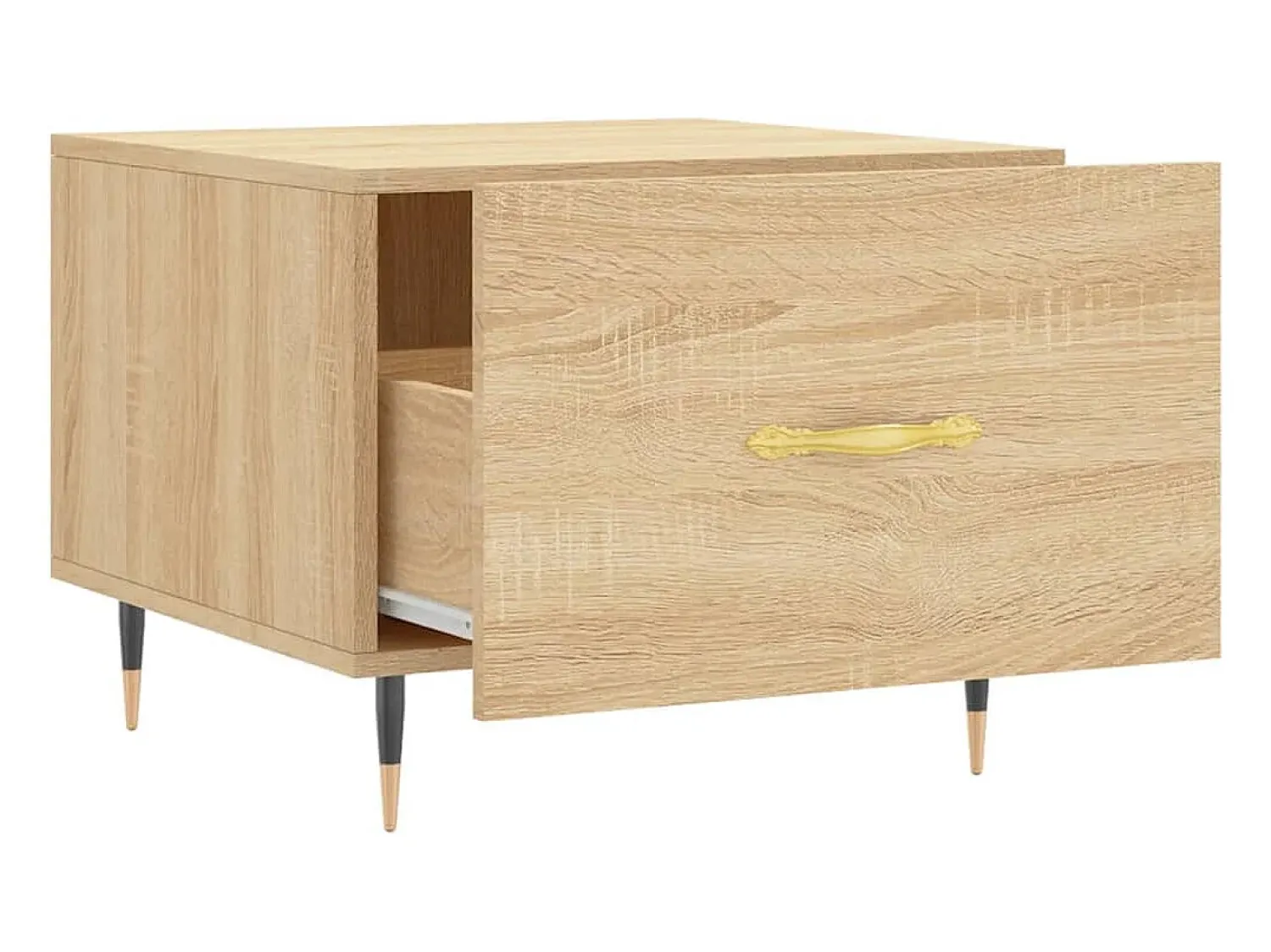 Mesa De Centro* 2 pcs Mesas de centro | Mesa de apoio | Mesa de café 50x50x40cm deriv. madeira carvalho sonoma Castanho
