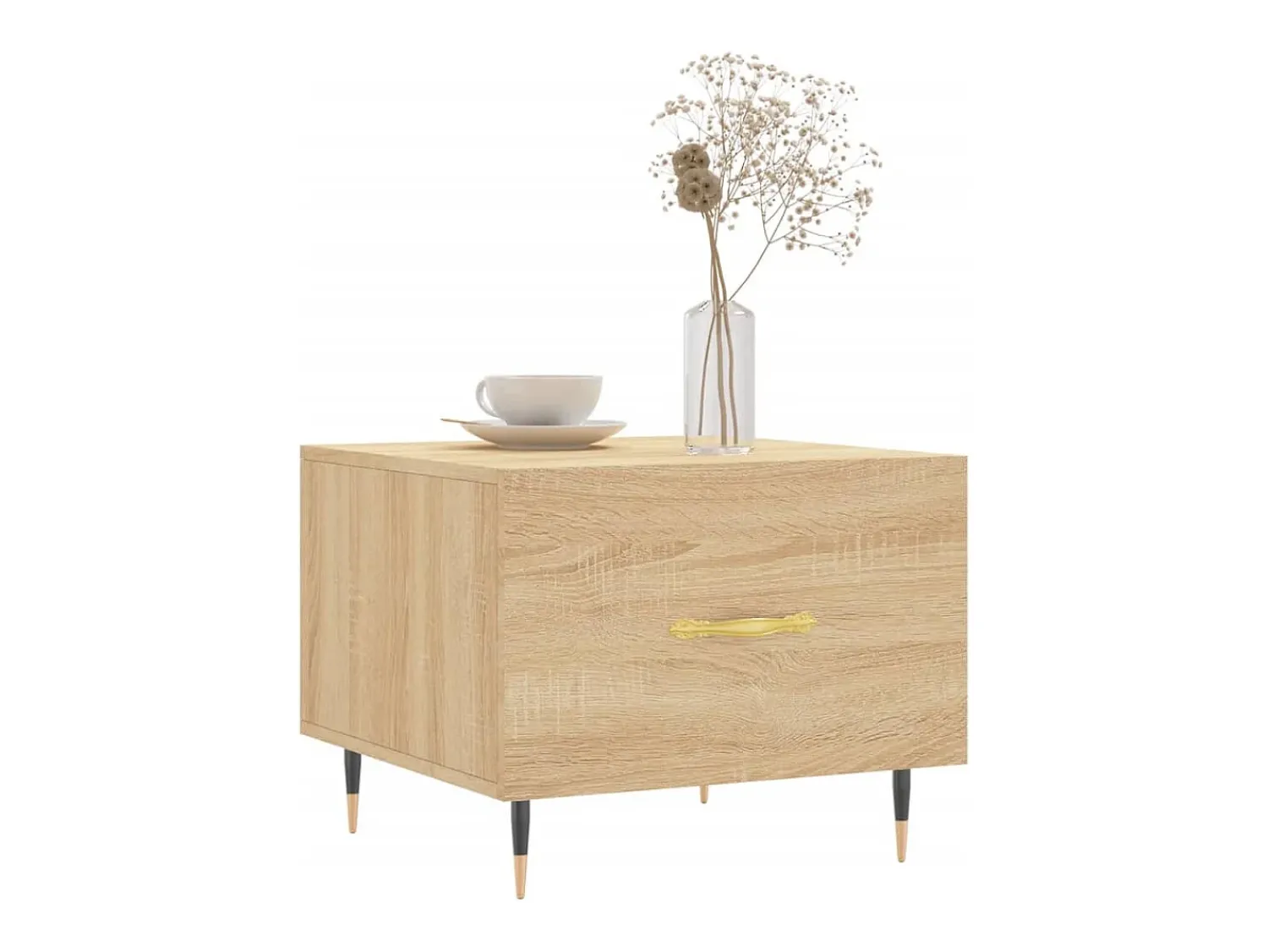 Mesa De Centro* 2 pcs Mesas de centro | Mesa de apoio | Mesa de café 50x50x40cm deriv. madeira carvalho sonoma Castanho