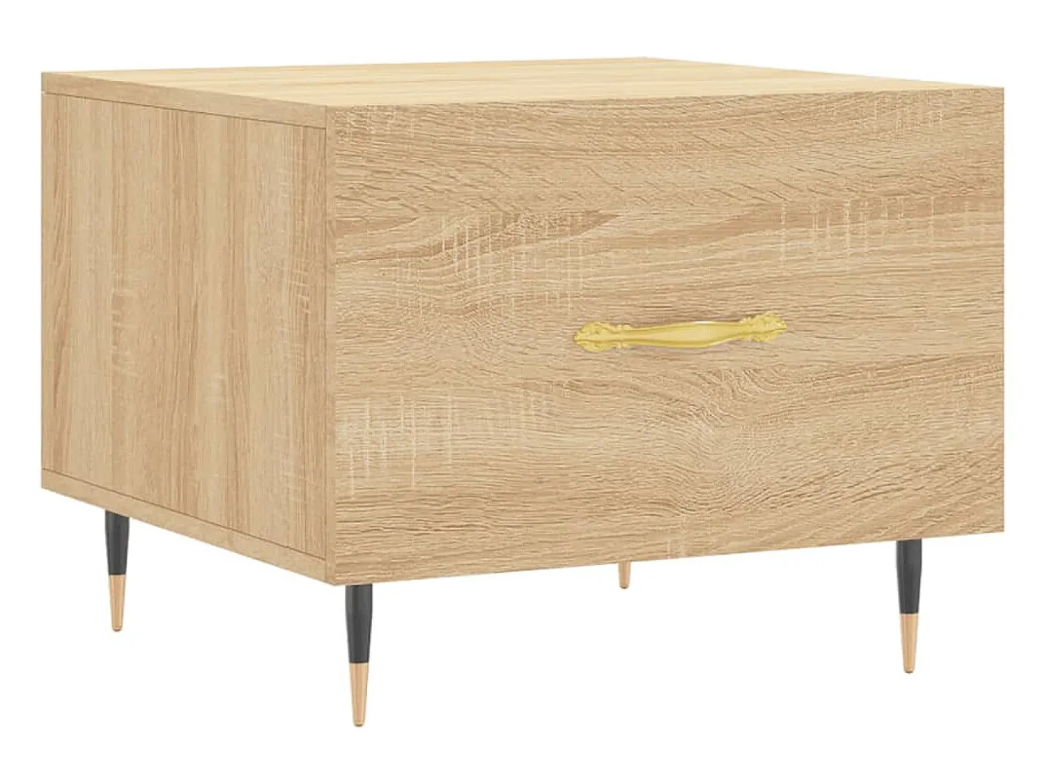 Mesa De Centro* 2 pcs Mesas de centro | Mesa de apoio | Mesa de café 50x50x40cm deriv. madeira carvalho sonoma Castanho