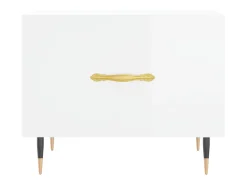 Mesa De Centro| 2 pcs Mesas de centro | Mesa de apoio | Mesa de café 50x50x40 cm brilhante Branco