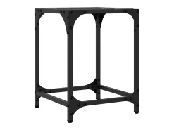 Outlet 2 pcs Mesas de centro | Mesa de apoio | Mesa de café c/ topo vidro 30x30x40cm aço Transparente