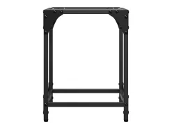 Outlet 2 pcs Mesas de centro | Mesa de apoio | Mesa de café c/ topo vidro 30x30x40cm aço Transparente