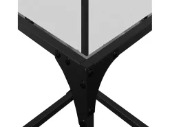 Outlet 2 pcs Mesas de centro | Mesa de apoio | Mesa de café c/ topo vidro 30x30x40cm aço Transparente