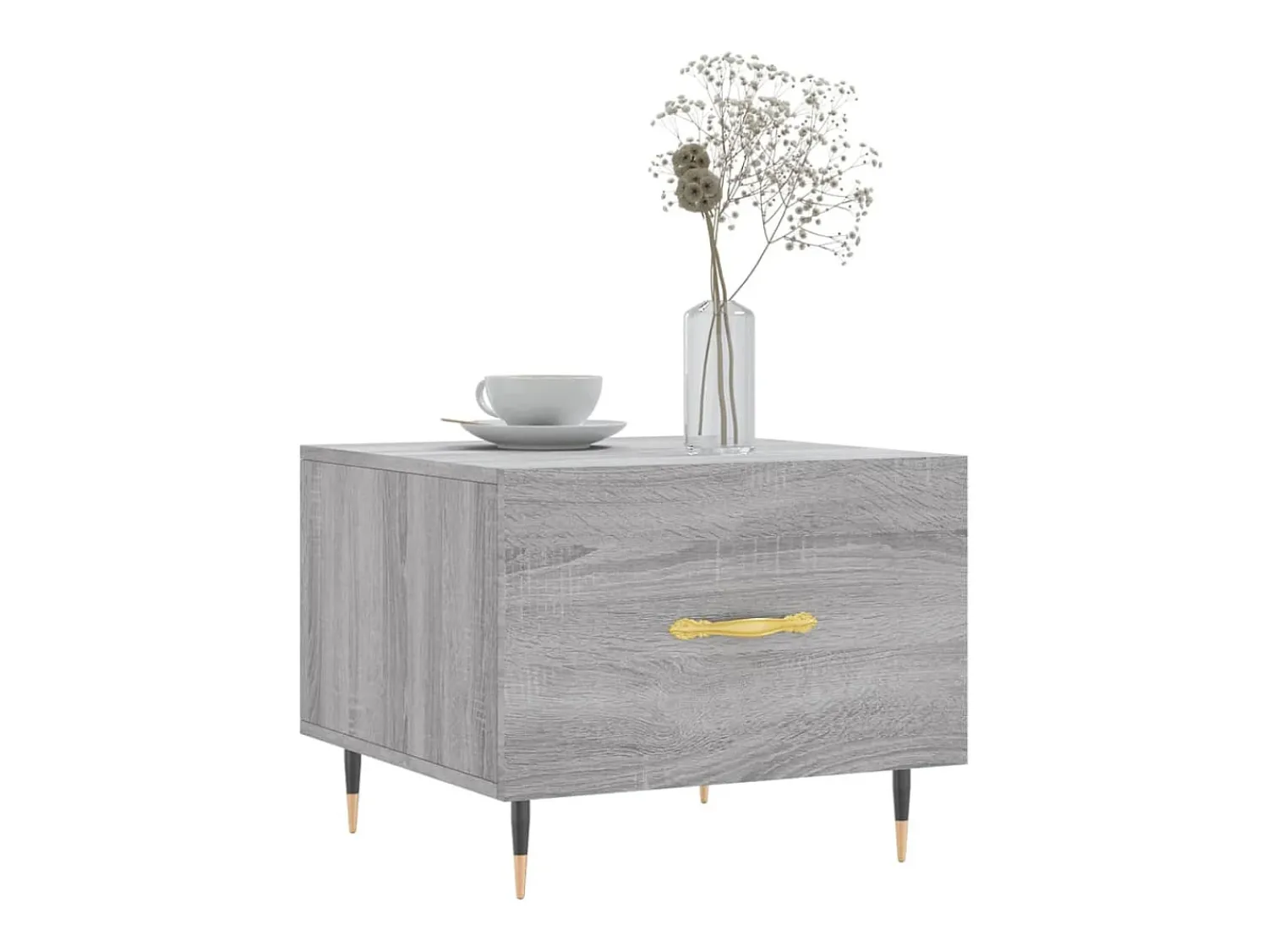 Mesa De Centro* 2 pcs Mesas de centro | Mesa de apoio | Mesa de café 50x50x40 cm madeira proc. sonoma cinza Cinzento