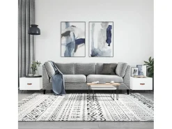 Sale 2 pcs Mesas de centro | Mesa de apoio | Mesa de café 50x50x40 cm brilhante Branco