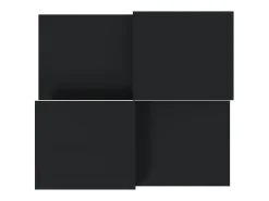 Mesa De Centro* 2 pcs Mesas de centro | Mesa de apoio | Mesa de café derivados de madeira Preto