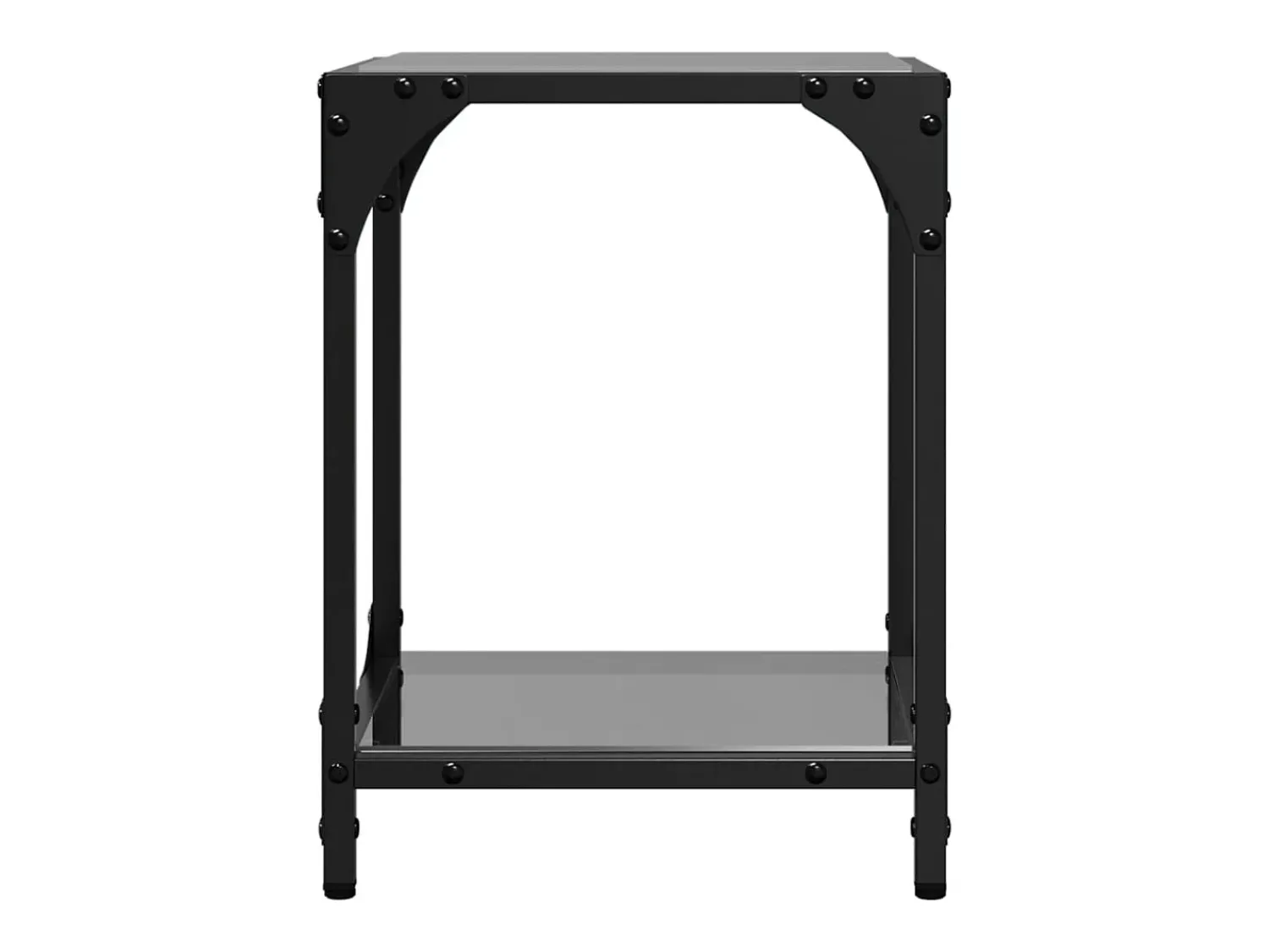 Mesa De Centro| 2 pcs Mesas de centro | Mesa de apoio | Mesa de café c/ topo em vidro 30x30x40 cm aço Preto