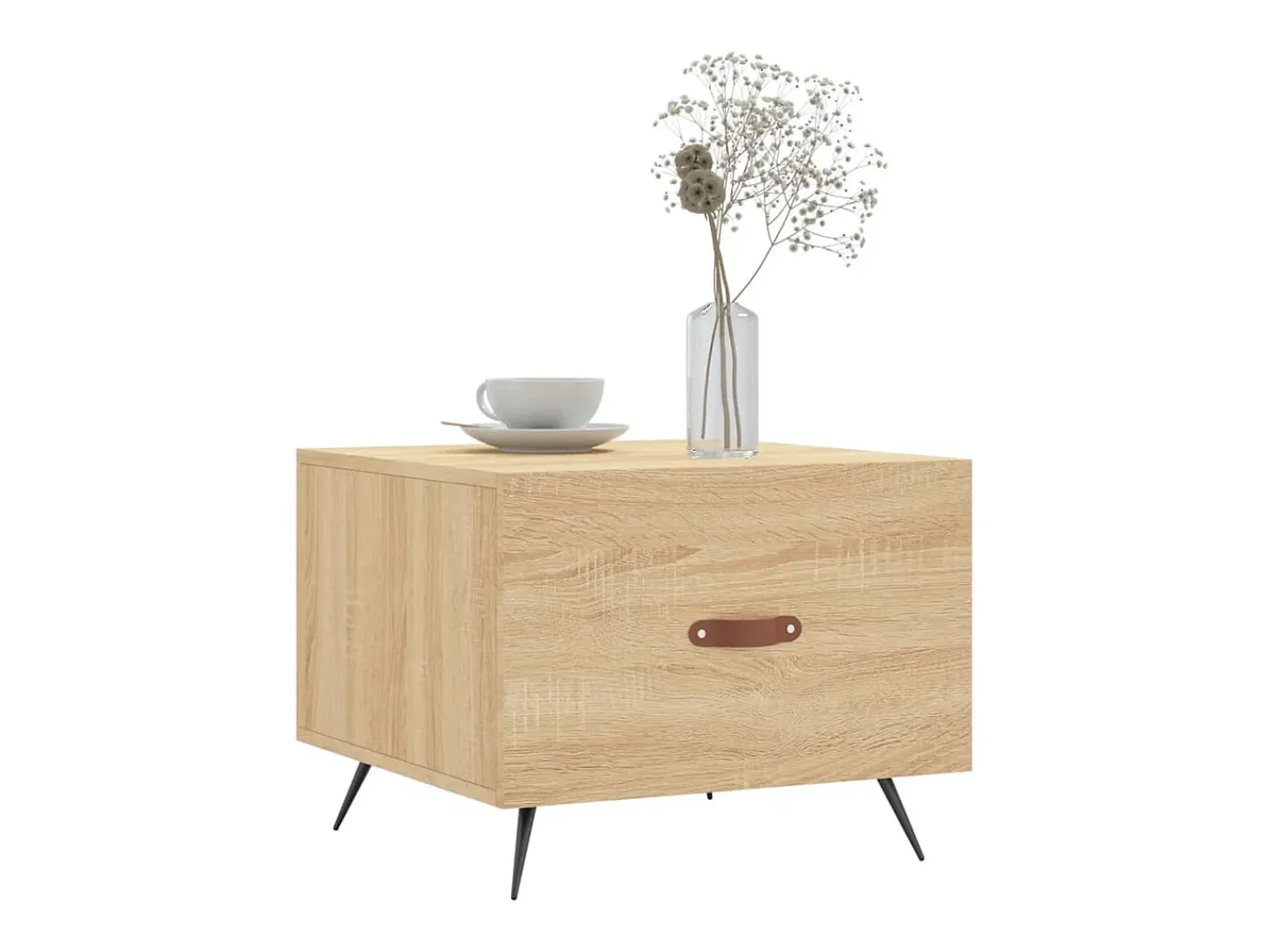 Mesa De Centro* 2 pcs Mesas de centro | Mesa de apoio | Mesa de café 50x50x40cm deriv. madeira carvalho sonoma Castanho