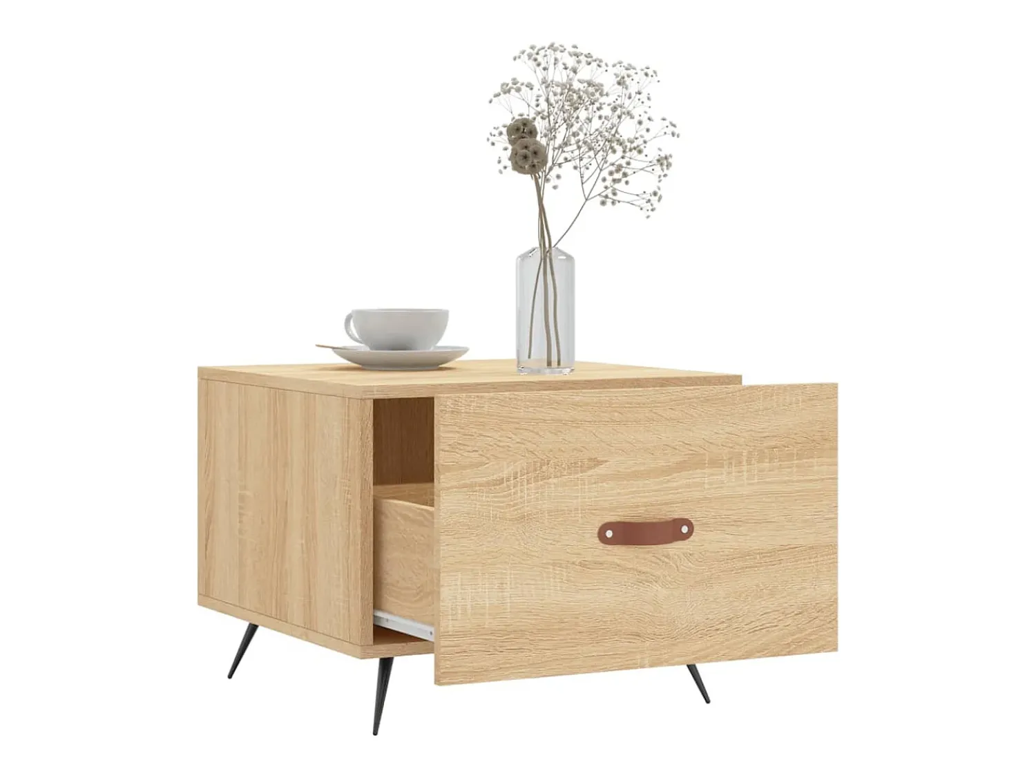 Mesa De Centro* 2 pcs Mesas de centro | Mesa de apoio | Mesa de café 50x50x40cm deriv. madeira carvalho sonoma Castanho