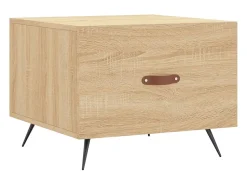Mesa De Centro* 2 pcs Mesas de centro | Mesa de apoio | Mesa de café 50x50x40cm deriv. madeira carvalho sonoma Castanho