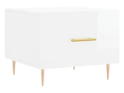 Sale 2 pcs Mesas de centro | Mesa de apoio | Mesa de café 50x50x40 cm brilhante Branco
