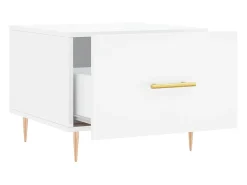 Sale 2 pcs Mesas de centro | Mesa de apoio | Mesa de café 50x50x40 cm brilhante Branco