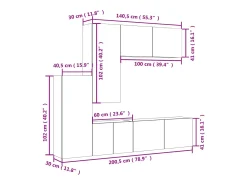 Online vidaxl 5 pcs móveis de parede p/ TV derivados de madeira cinza sonoma Cinzento