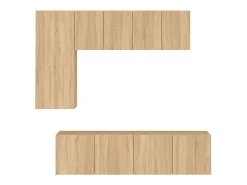 Móvel De Tv*vidaxl 5 pcs móveis de parede p/ TV derivados madeira carvalho sonoma Natural claro