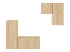 Móvel De Tv* 4 pcs móveis de parede p/ TV derivados madeira carvalho sonoma PT164357 Castanho